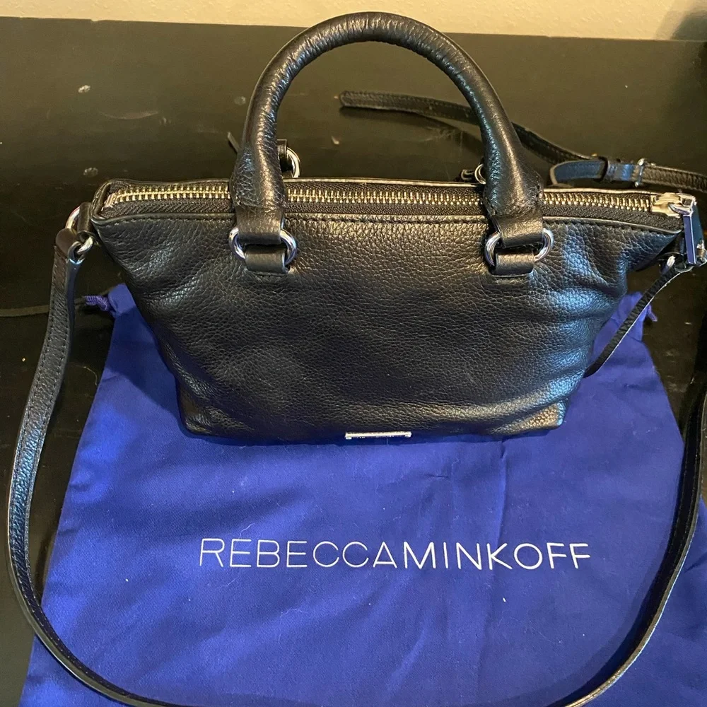 REBECCA MINKOFF NWT MOTORCYCLE HANDBAG/CROSSBODY  LEATHER BLACK